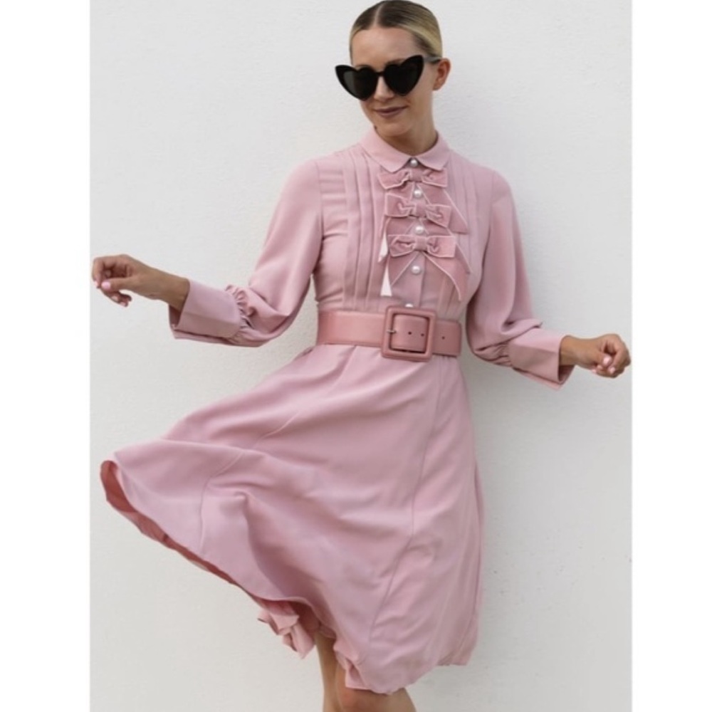 Halogen Pink Ruffle-Front Midi Dress - Picture 5 of 13